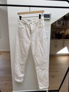 AGOLDE White High Rise Tapered Straight Leg Jeans Size 28